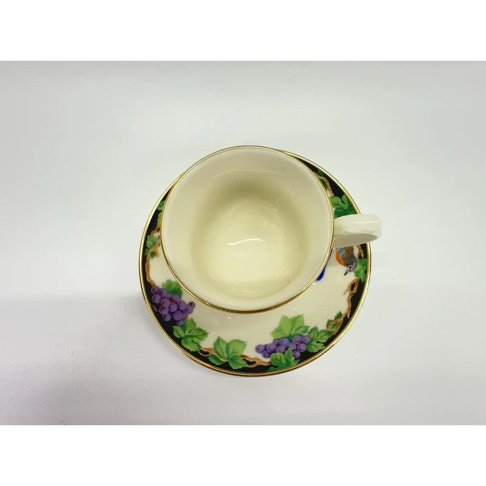 Lenox Birds of America Blue Bird Cup Saucer Gold Trim USA Vintage 1990s